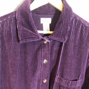 LL Bean Whale Wide Corduroy Button-Up Shirt XL
